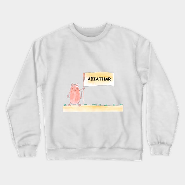 АВIАТНАR name. Personalized gift for birthday your friend. Cat character holding a banner Crewneck Sweatshirt by grafinya